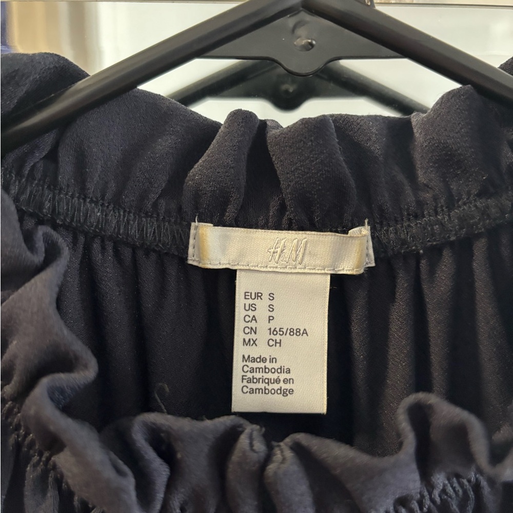 H&M Dark Blue Ruffled Blouse - Picture 2 of 3